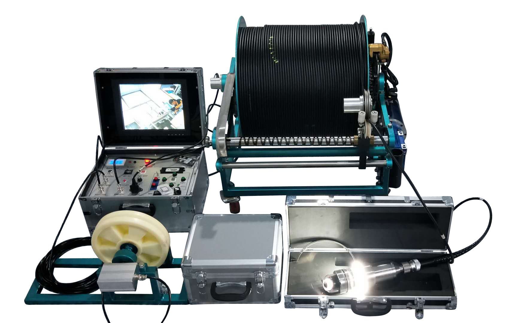 水文隊(duì)3500米物探絞車配備井下高清電視